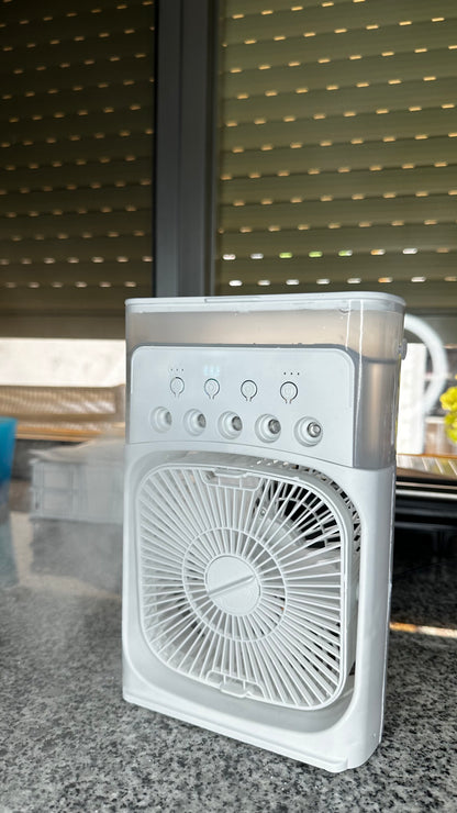 🌬️ Nuevo Ventilador 3 en 1: Enfría, Humidifica e Ilumina 🌈