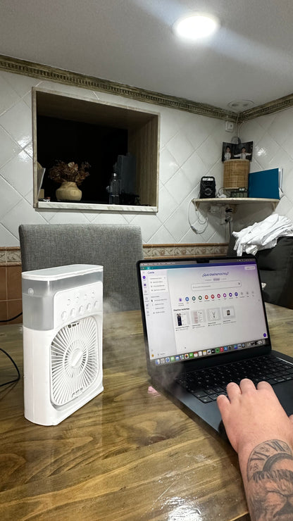 🌬️ Nuevo Ventilador 3 en 1: Enfría, Humidifica e Ilumina 🌈